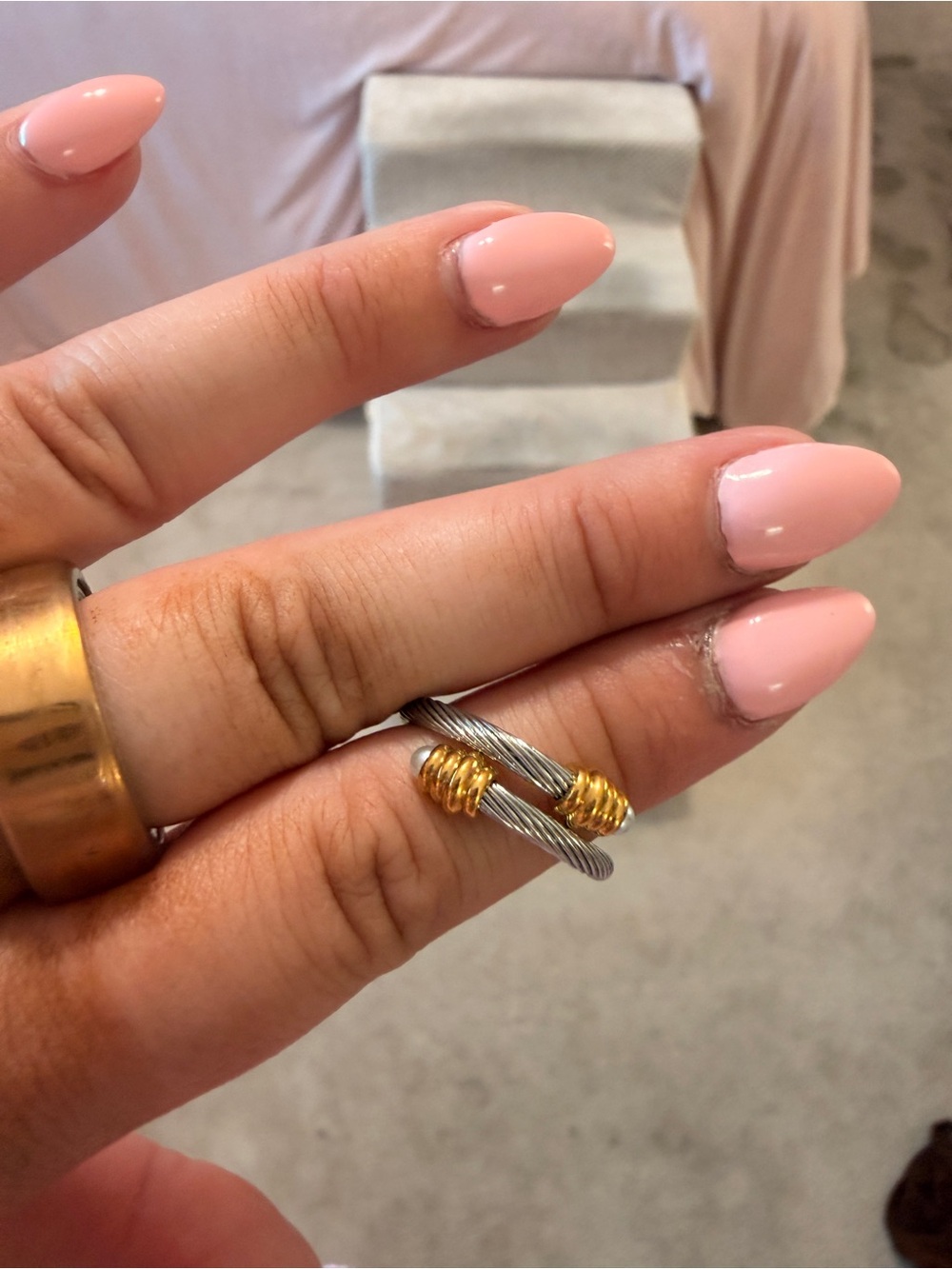 Two-Tone Cable Twist Ring with Gold Accents NEVER WORN size 7